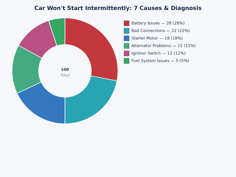 Bar chart comparing diagnostic difficulty across seven intermittent no-start causes