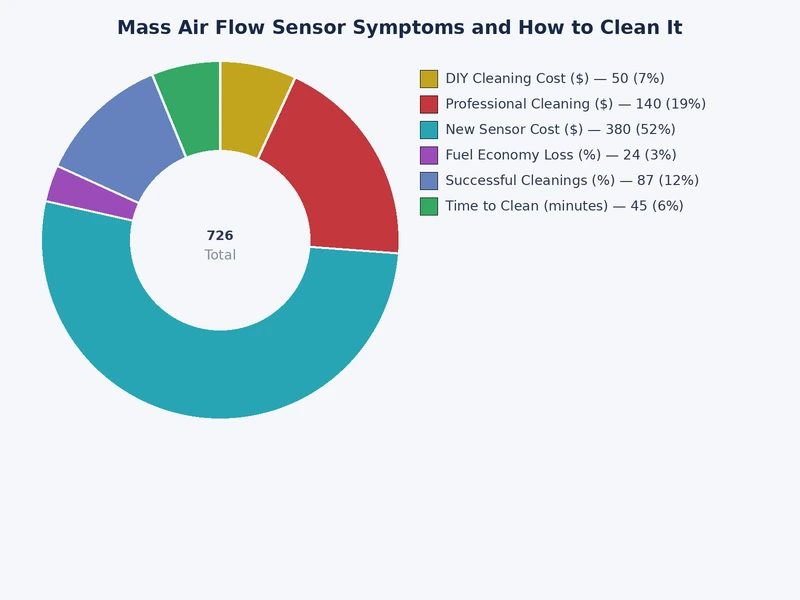 Chart comparing mass air flow sensor symptom severity and frequency across common vehicle platforms