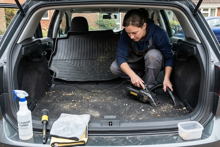 Oil filler cap blown off engine showing oil residue around the valve cover filler neck