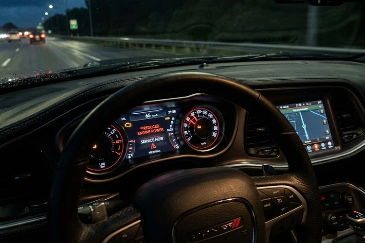 Mechanic inspecting a power steering pump on a vehicle where steering feels heavy