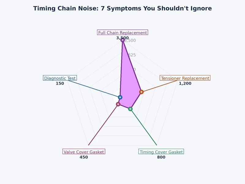 Chart comparing severity levels of timing chain noise symptoms