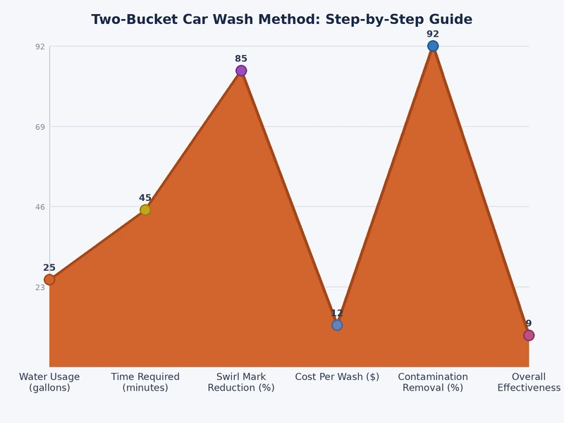 Bar chart comparing estimated scratch risk across single-bucket, automatic, and two bucket car wash methods