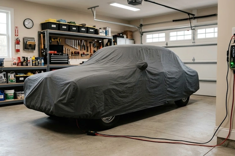 Close-up of windshield cracking causes including a star break chip and edge crack on an automotive windshield