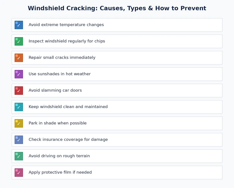 Checklist of windshield cracking causes prevention tips and repair versus replacement decision criteria for vehicle owners
