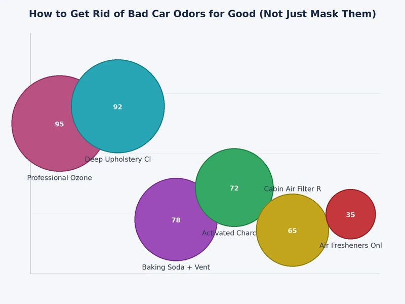 Bar chart comparing effectiveness of car odor removal methods