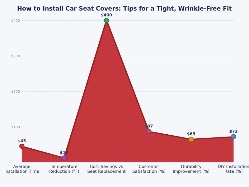 Bar chart comparing car seat cover types by fit quality and installation difficulty