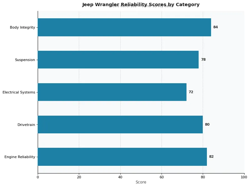 Jeep Wrangler Reliability Scores by Category