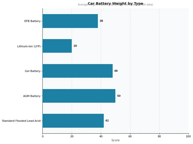 Car Battery Weight by Type