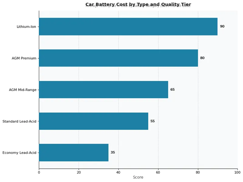 Car Battery Cost by Type and Quality Tier