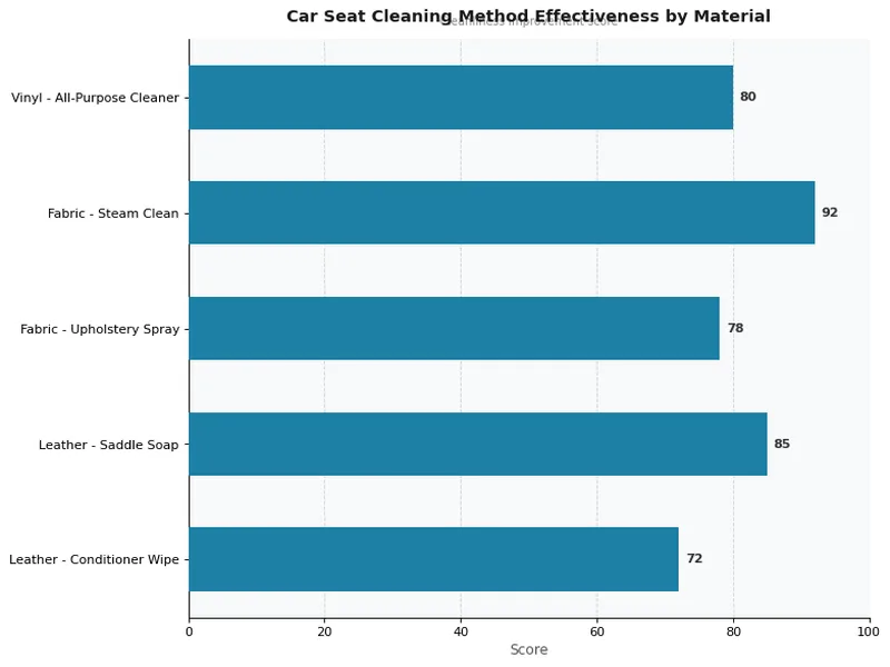 Car Seat Cleaning Method Effectiveness by Material