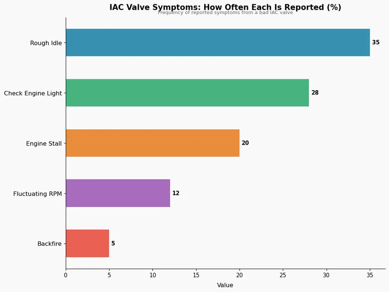 IAC Valve Symptoms: How Often Each Is Reported (%)
