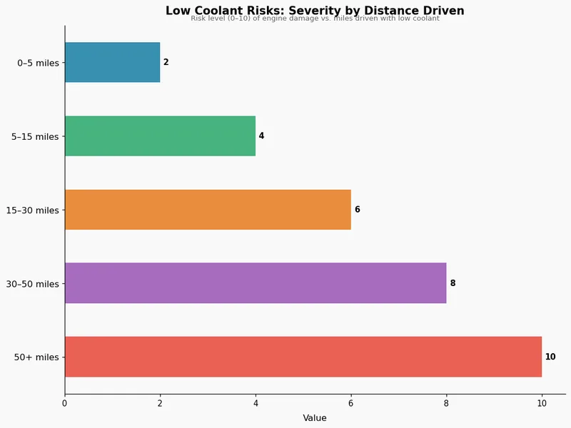 Low Coolant Risks: Severity by Distance Driven