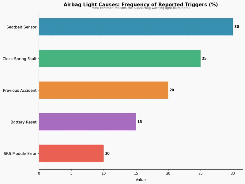 Airbag Light Causes: Frequency of Reported Triggers (%)