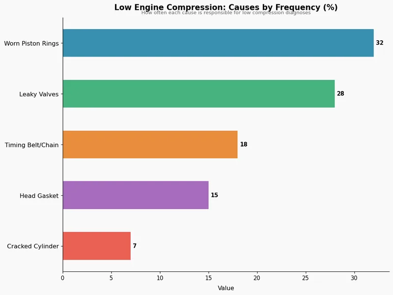 Low Engine Compression: Causes by Frequency (%)